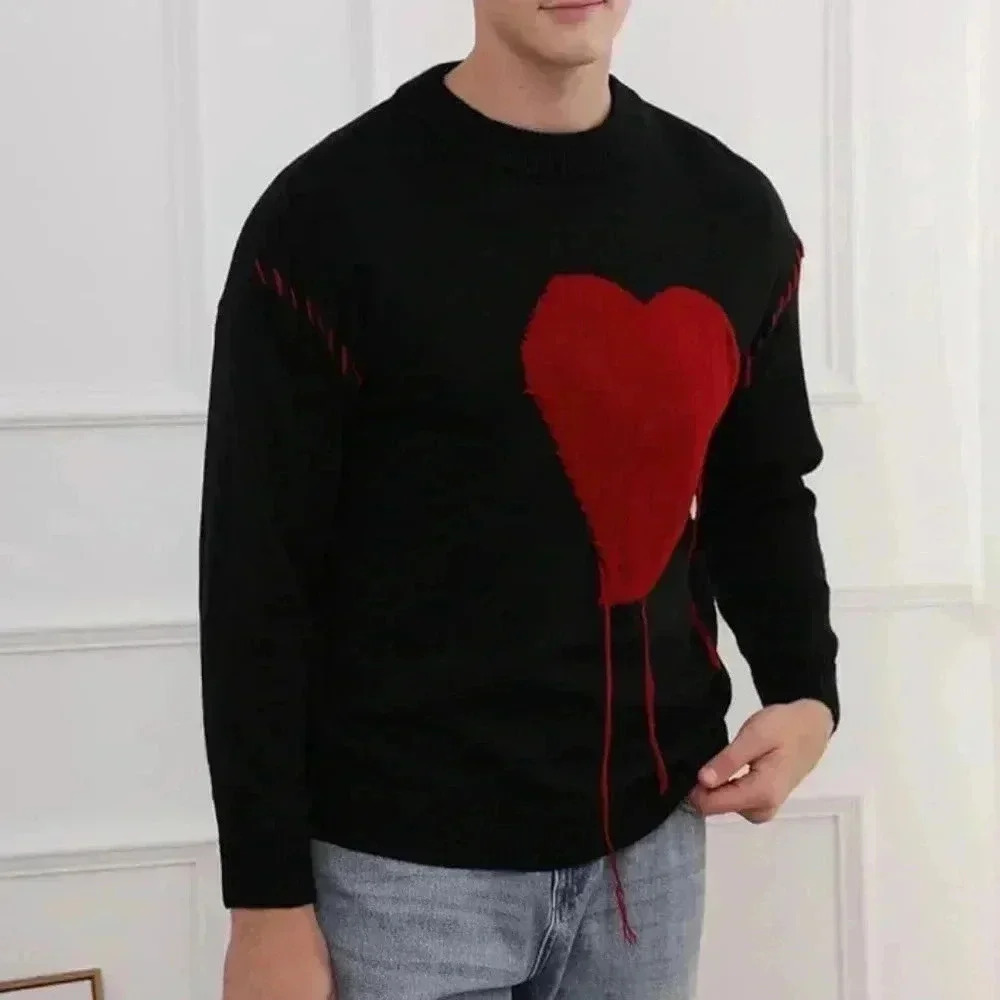 Yimoon Y2K vintage cable knit graphic unisex sweater